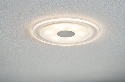 Plafonnier LED rond en plastique blanc avec lumière blanc chaud pour espaces modernes