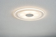 Runde LED-Deckenleuchte mit weißem Kunststoff und warmweißem Licht für moderne Wohnräume