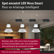 Spots LED encastrés blancs avec module noir pour éclairage intelligent intérieur