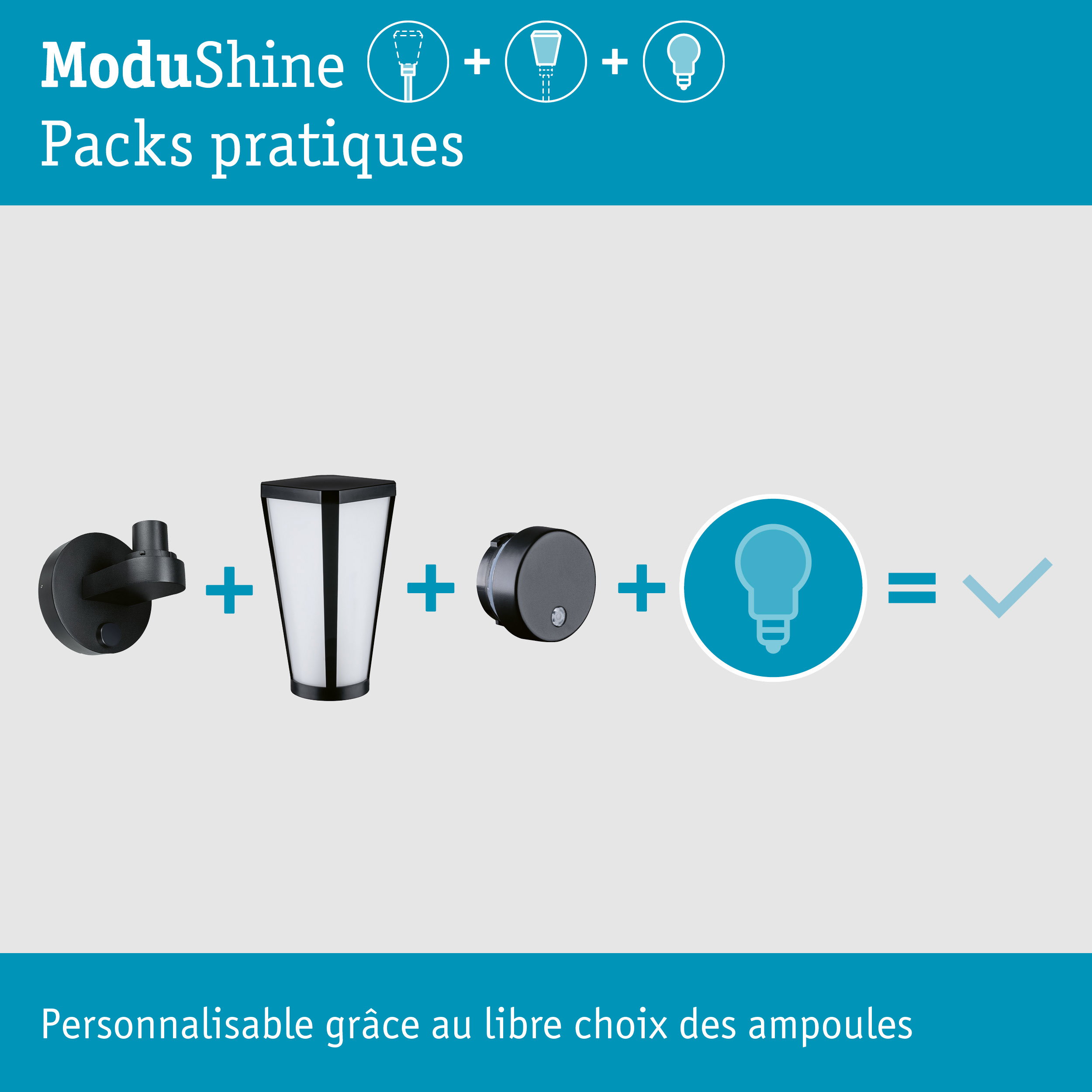 Kit ModuShine Support mural Mavira avec capteur Anthracite