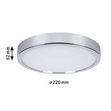 Runde LED-Deckenleuchte mit Chromrand und weißem Diffusor, 220 mm Durchmesser, moderne Innenbeleuchtung