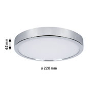 Runde LED-Deckenleuchte mit Chromrand und weißem Diffusor, 220 mm Durchmesser, moderne Innenbeleuchtung