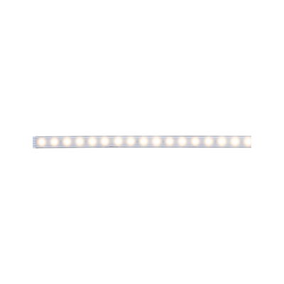 Long LED light strip with warm white light and transparent casing for modern room lighting