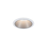 Rundes LED-Einbauleuchte mit weißem Rahmen und warmweißem Licht für moderne Innenbeleuchtung