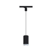 Schwarze LED-Pendelleuchte aus Metall mit silbernem Rand, moderne Innenbeleuchtung