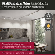 Moderne dimbare URail Pendulum Aldan witte plafondlamp met warm wit LED-licht voor woonkamers