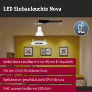 LED Einbauleuchte 3-Step-Dim Nova Basisset starr IP44 rund 78mm GU10 3x6,5W 3x460lm 230V dimmbar 2700K Weiß matt