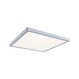 Plafonnier LED carré en aluminium argenté avec diffuseur blanc pour éclairage moderne