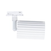 Hvid aluminium LED-skinne spotlight med ribbet design, moderne belysningsarmatur til skinnesystemer