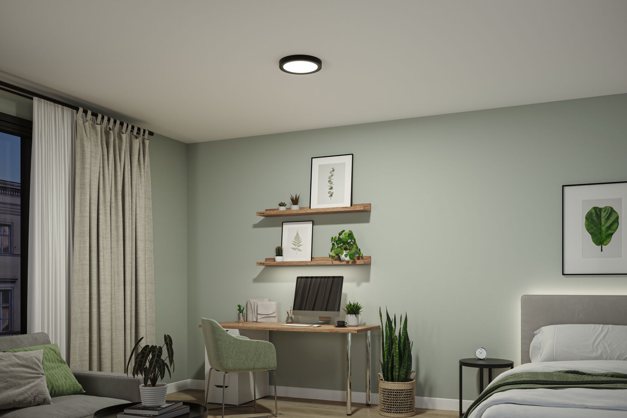 LED-panel Pisa 4000K 290mm 1800lm 17W Mat sort
