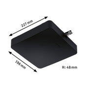 Zwart rechthoekig behuizing van 227x196x48 mm, LED verlichtingsaccessoire
