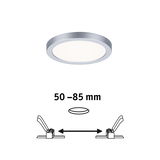 Rundes LED-Einbaupanel in Silber mit weißem Licht, Einbaudurchmesser 50-85 mm, moderne Deckenleuchte