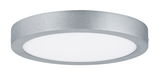 Rundes LED-Deckenlicht aus silbernem Aluminium mit weißem Diffusor für moderne Raumbeleuchtung