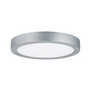 Plafonnier LED rond en aluminium argenté avec diffuseur blanc pour éclairage moderne