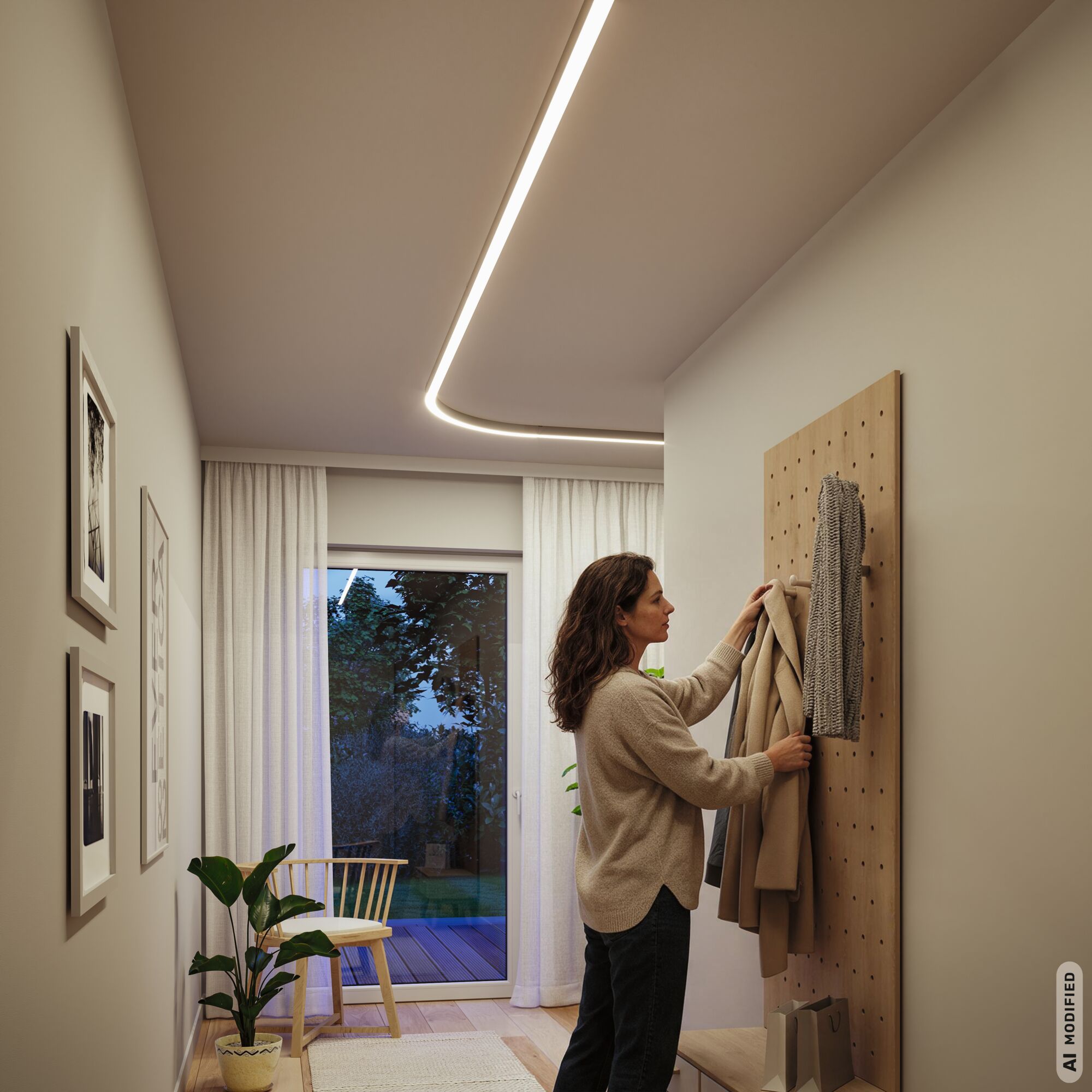 Linion Lichtkanal 90 ° Kurve 24V 13W 3000K Chrom matt