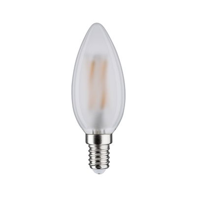 Frosted LED candle bulb with E14 base in clear glass shape for energy-efficient lighting