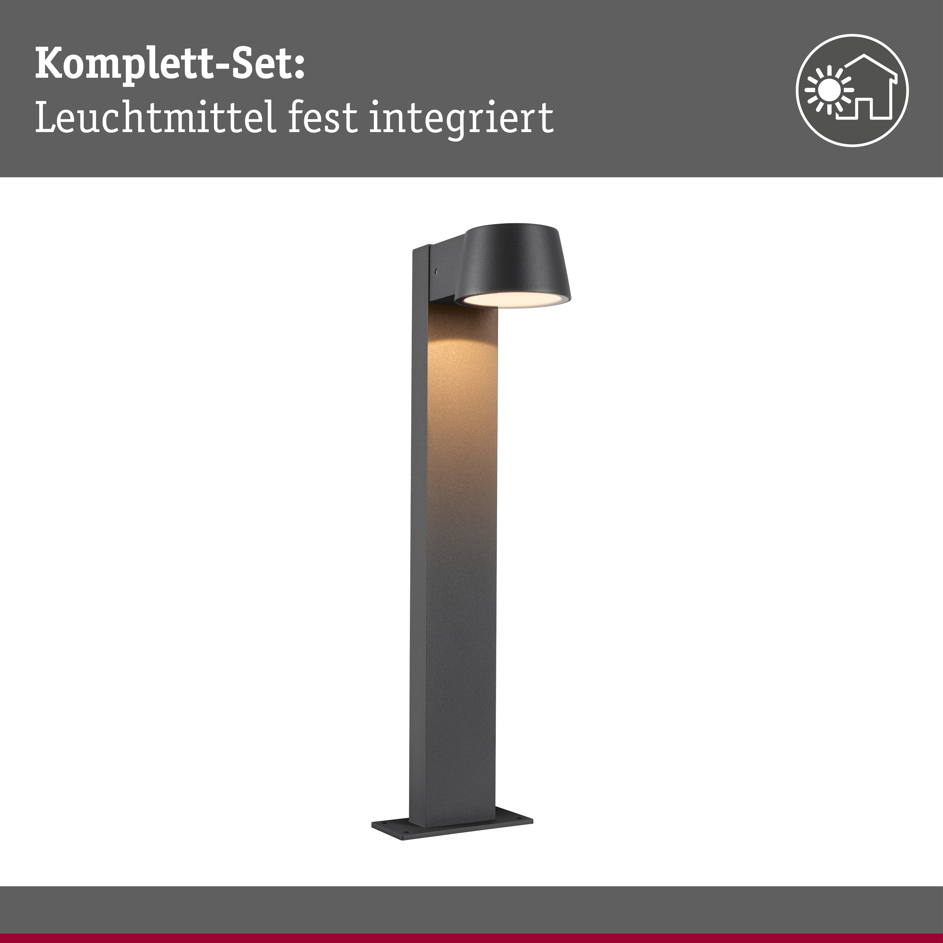 LED Pollerleuchte Capea insektenfreundlich IP44 500mm 2200K 6W 450lm 230V 98° Anthrazit Aluminium