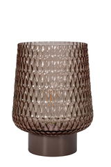 Lampe de table en verre brun texturé avec base mate pour éclairage d'ambiance décoratif