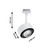Weißer LED-Strahler aus Metall mit 98 mm Durchmesser und 165 mm Höhe, moderne Spotbeleuchtung