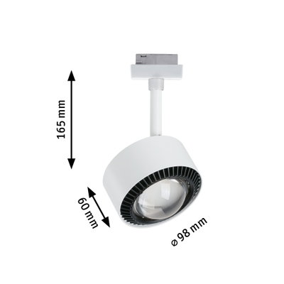 Weißer LED-Strahler aus Metall mit 98 mm Durchmesser und 165 mm Höhe, moderne Spotbeleuchtung