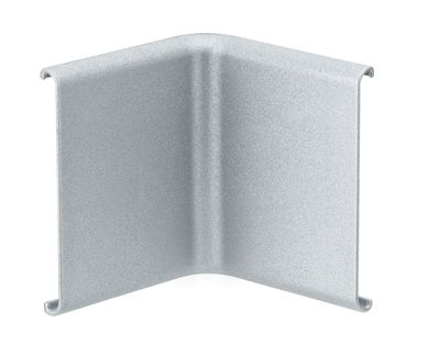 Zilverkleurige metalen hoekverbinder met matte afwerking voor LED-stripprofielen in verlichtingsinstallaties