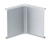 Silver metal corner connector with matte finish for LED strip profiles in lighting installations