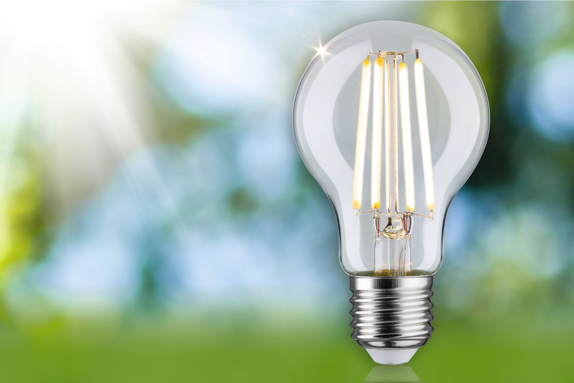 Ampoule LED en verre transparent avec lumière blanc chaud pour éclairage économique