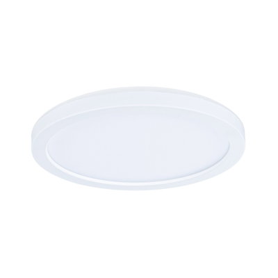 Round white LED ceiling light made of plastic for energy-efficient room lighting