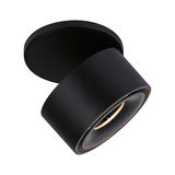 Sort LED-loftlampe i metal med moderne design til fokuseret rumbelysning