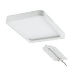 Square white LED ceiling light with diffuser and connection cable for modern room lighting