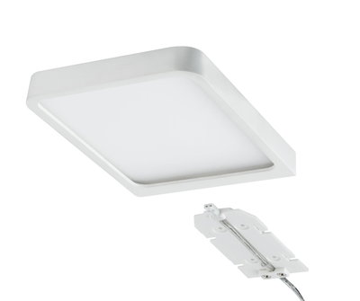 Plafonnier LED carré blanc avec diffuseur et câble de connexion pour éclairage moderne