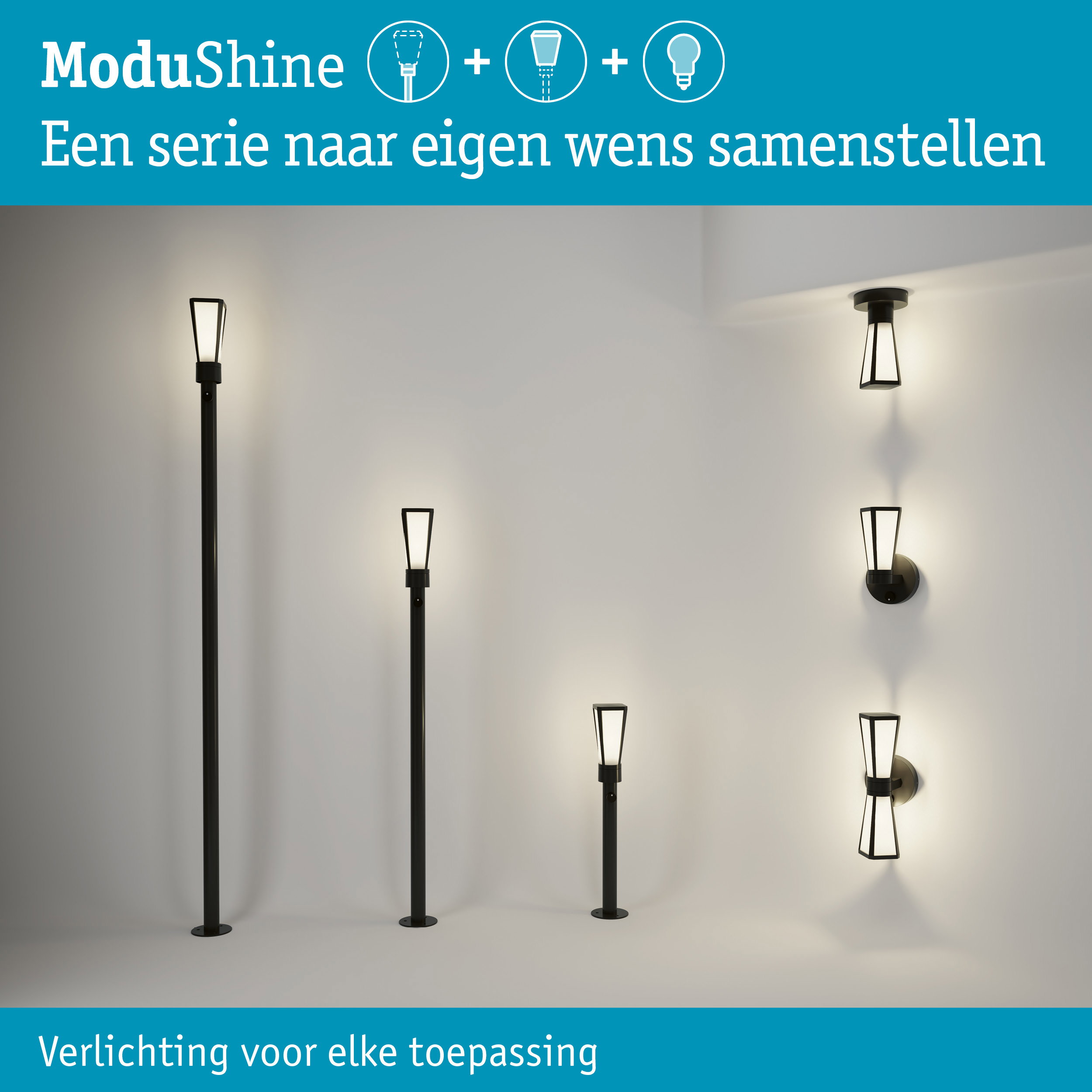ModuShine Kap Mavira IP44 hoekig Antraciet/Helder
