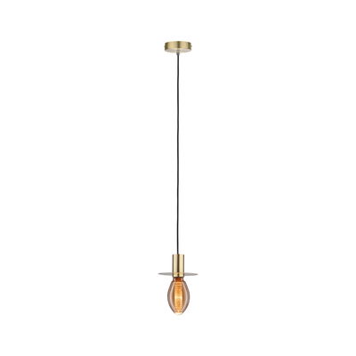 Pendant lamp with gold metal and brown bulb design for modern home lighting and interior decor