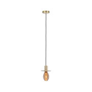 Pendant lamp with gold metal and brown bulb design for modern home lighting and interior decor