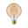 Rustic Shine 230 V Standard LED Globe Filament in S-shape 300lm 4,2W 1800K dimmable Gold Round amber LED filament bulb with spiral design and E27 base for decorative lighting use
