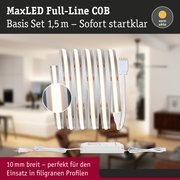 MaxLED Full-Line COB LED-Lichtband 1,5 m warmweiß mit Netzteil für filigrane Profile