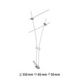 Metal cable tension system with silver mounting parts for flexible lighting installations