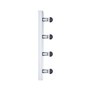 Applique murale moderne en chrome avec quatre ampoules LED noires pour un éclairage intérieur élégant