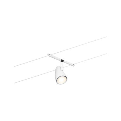 Moderner weißer LED-Seilstrahler aus Metall für flexible Beleuchtung im Wohnraum