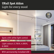 URail Spot Aldan white LED ceiling light with adjustable light colours for living spaces