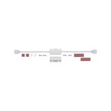 White LED connector set with screws and adhesive pads for flexible lighting installations