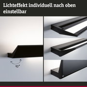 Schwarze LED-Wandleuchte mit verstellbarem Lichtwinkel nach oben für individuelle Beleuchtung.