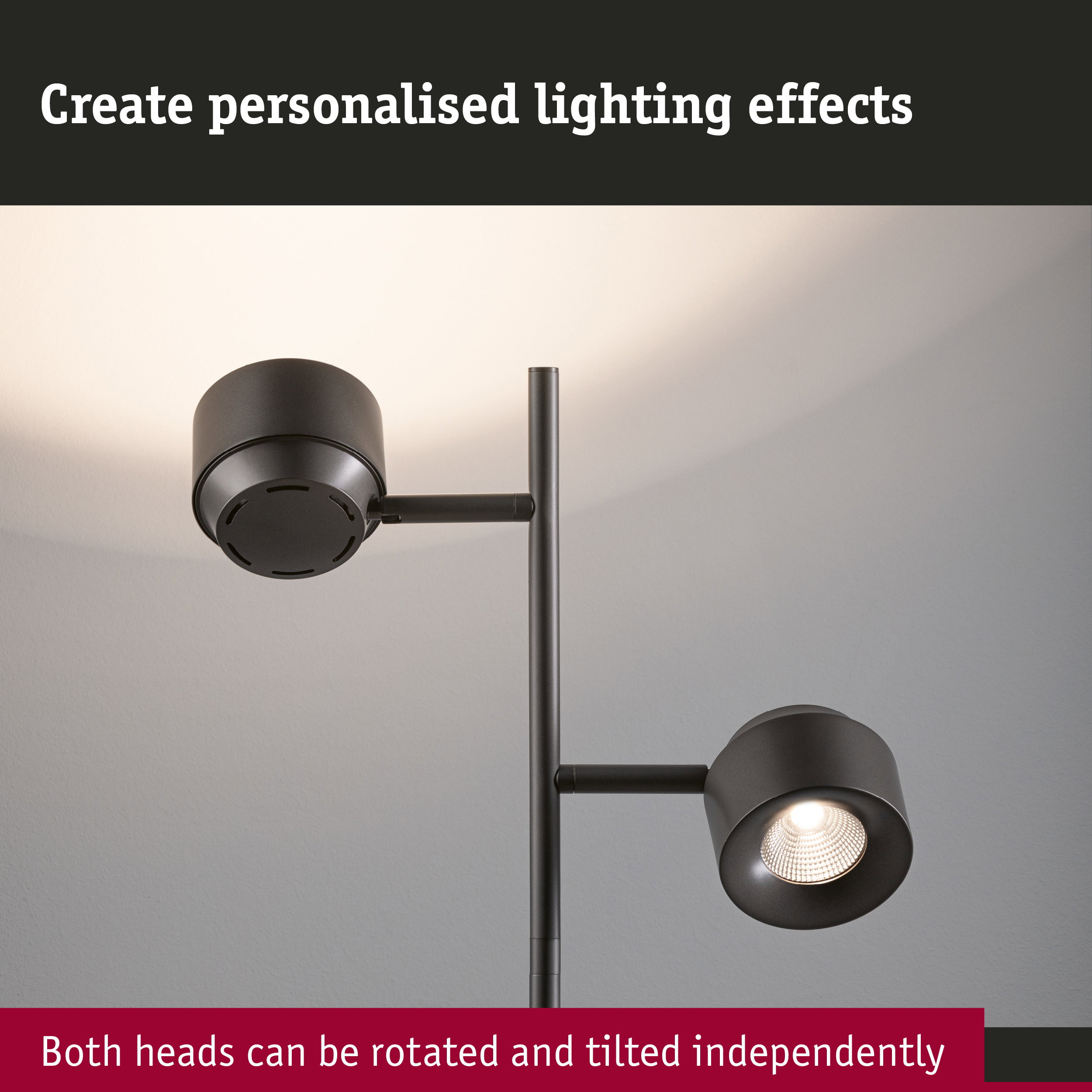 LED Floor lamp Pane 2700K 2x315lm 2x2,2W Titanium