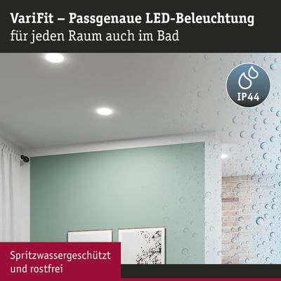 VariFit LED-Einbauleuchten in Weiß, spritzwassergeschützt IP44, ideal für Badezimmerbeleuchtung