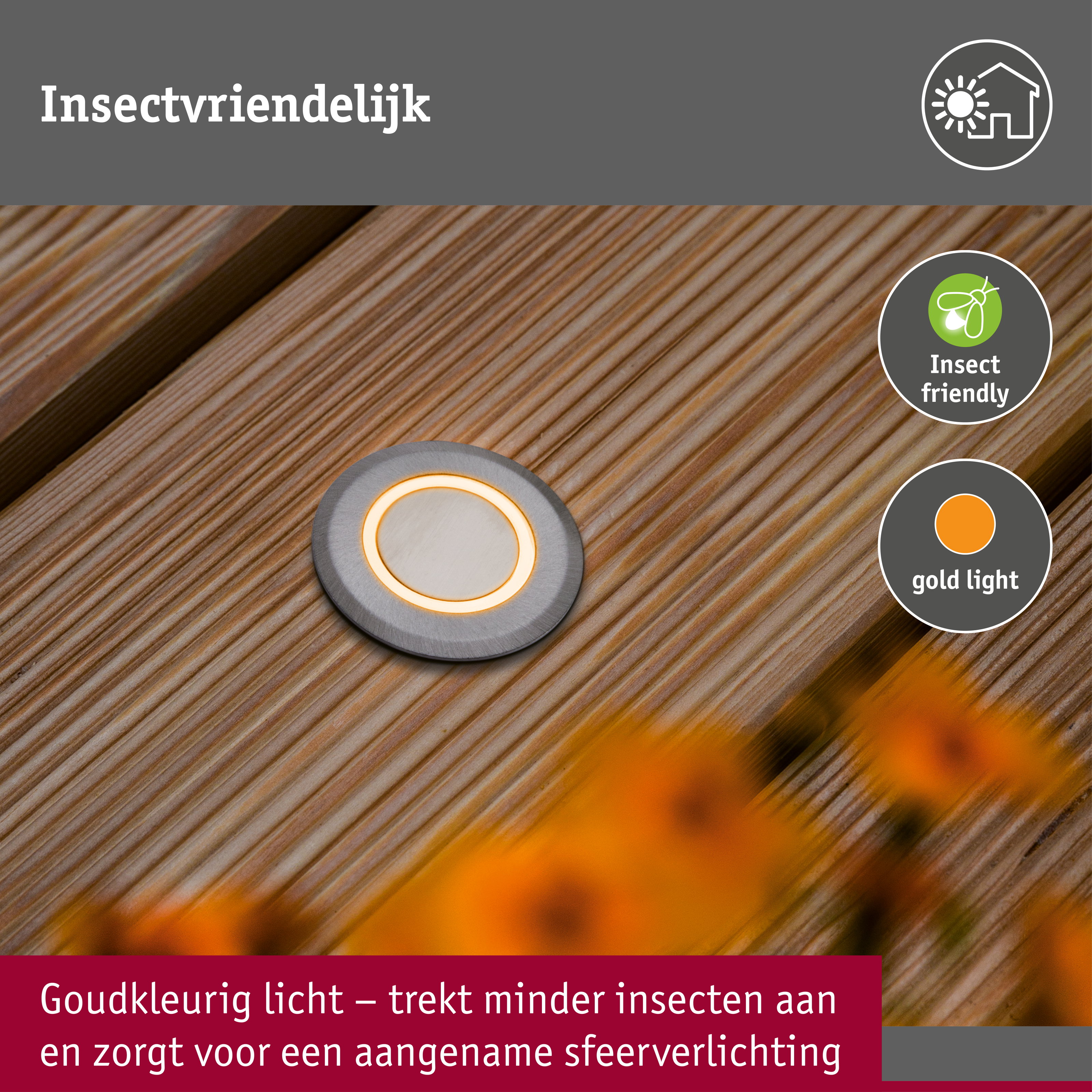 LED-grondinbouwlamp Floor insectvriendelijk IP67 rond 50mm 2200K 2,2W 15lm 230V Alu Kunststof/Metaal