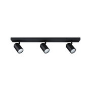 Spot LED de plafond noir à trois lampes en métal pour éclairage intérieur moderne