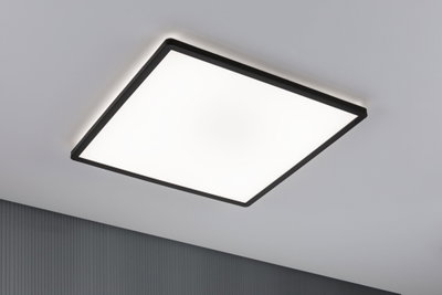 Modern square LED ceiling light with black frame for energy-efficient room lighting