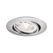 Runder Einbaustrahler aus gebürstetem Edelstahl in Silber mit LED-Leuchte für moderne Beleuchtung