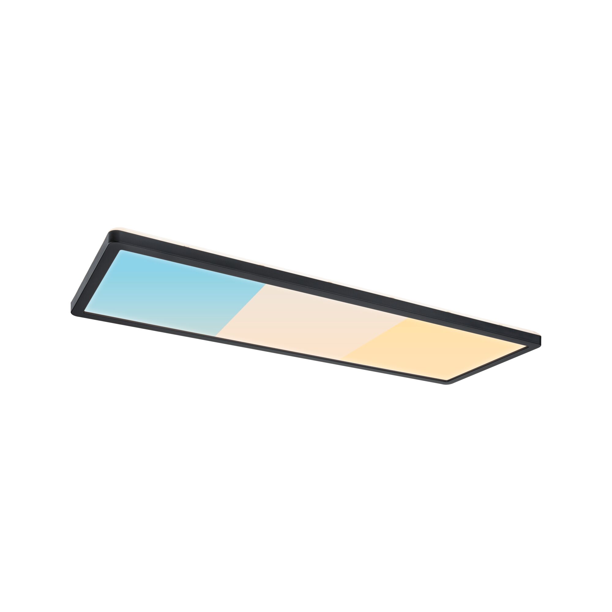 LED Panel Atria Shine White Select IP44 angular 560x200mm 15,2W 2030lm White Select Black Flat LED ceiling light with black frame and adjustable blue, white, and warm white light tones