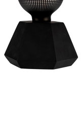Black geometric metal lamp base with matte finish for modern lighting solutions